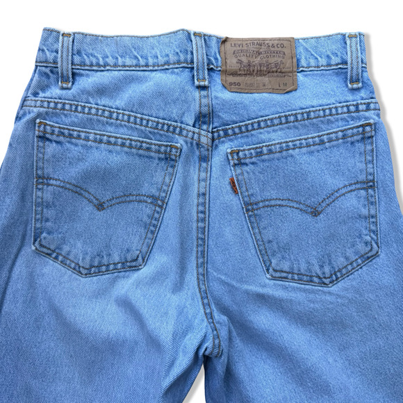 Vintage Levi’s 950 Women’s Blue Jeans 7 MED USA Made Relaxed Fit Tapered Leg - Picture 5 of 16
